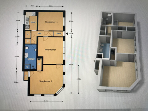 Kamer voor de medehuurder aan de onderzijde